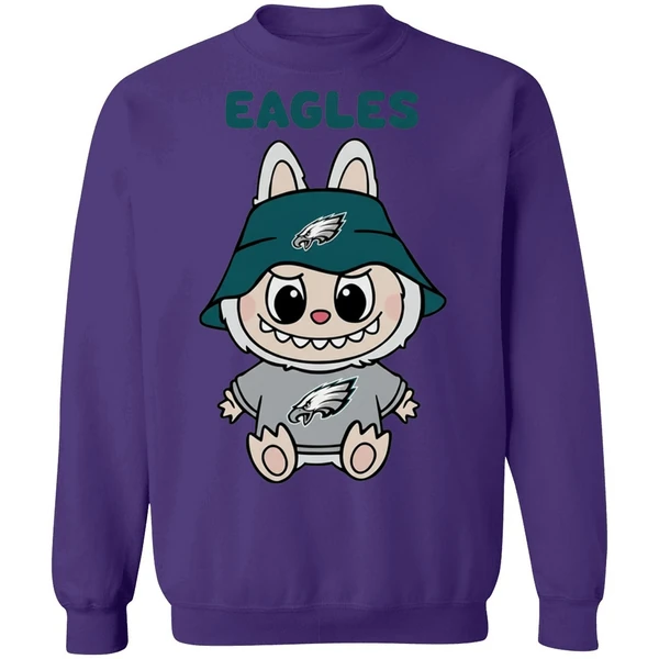 Labubu Philadelphia Eagles Nfl Football Cartoon Sweatshirt - Image 6
