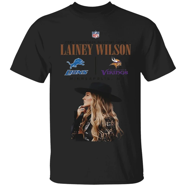 Lainey Wilson 2025 Christmas Halftime Show Detroit Lions Vs Minnesota Vikings Shirt - Image 7