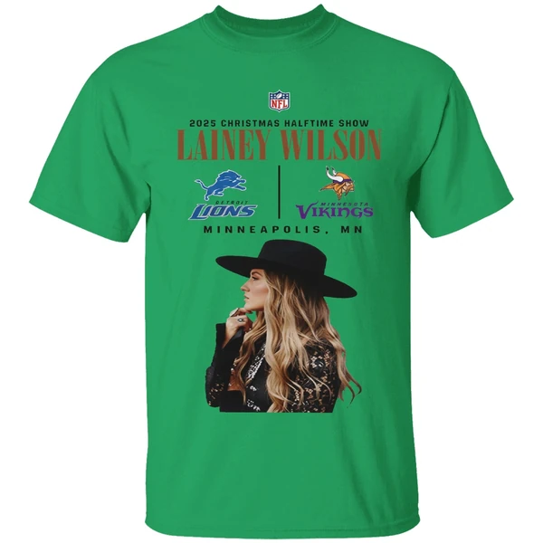 Lainey Wilson 2025 Christmas Halftime Show Detroit Lions Vs Minnesota Vikings Shirt - Image 8