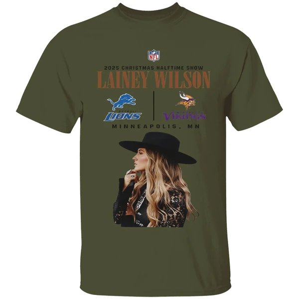 Lainey Wilson 2025 Christmas Halftime Show Detroit Lions Vs Minnesota Vikings Shirt - Image 9