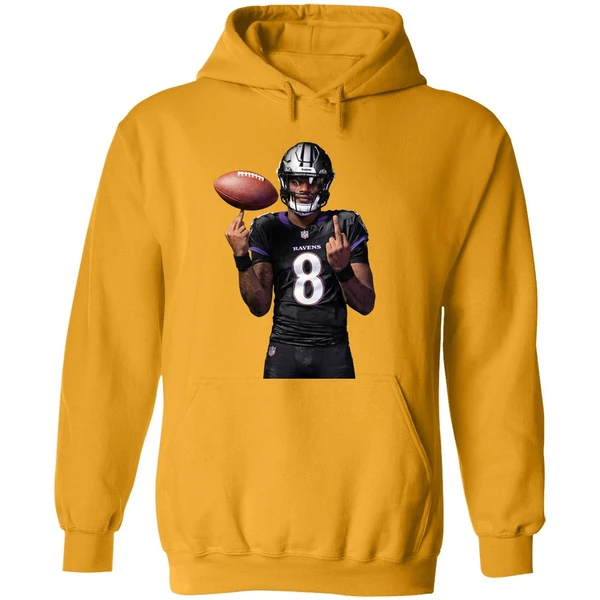 Lamar Jackson 8 Middle Finger Baltimore Ravens Hoodie
