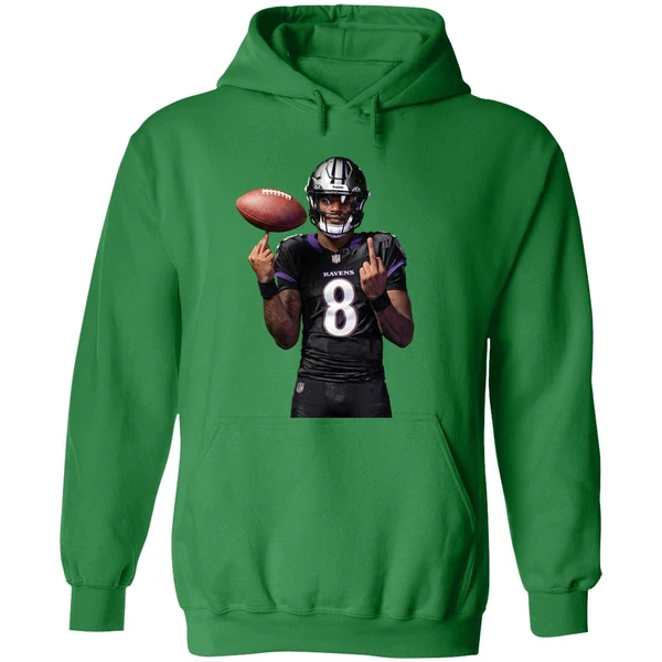 Lamar Jackson 8 Middle Finger Baltimore Ravens Hoodie - Image 2