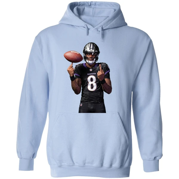Lamar Jackson 8 Middle Finger Baltimore Ravens Hoodie - Image 4