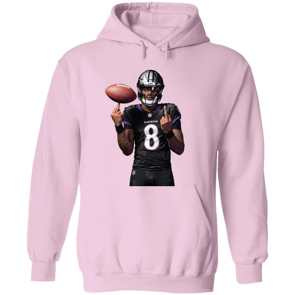 Lamar Jackson 8 Middle Finger Baltimore Ravens Hoodie - Image 5