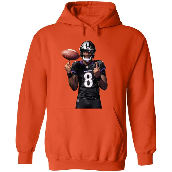 Lamar Jackson 8 Middle Finger Baltimore Ravens Hoodie - Image 6