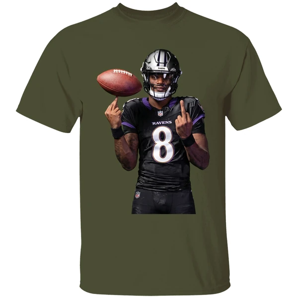 Lamar Jackson 8 Middle Finger Baltimore Ravens Shirt - Image 4