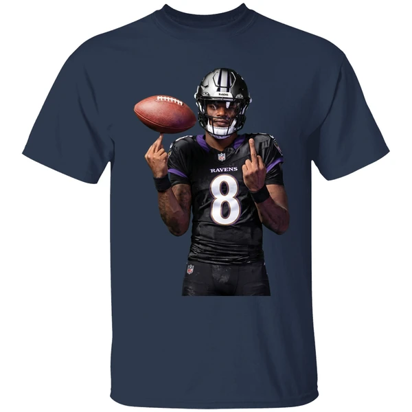 Lamar Jackson 8 Middle Finger Baltimore Ravens Shirt - Image 5