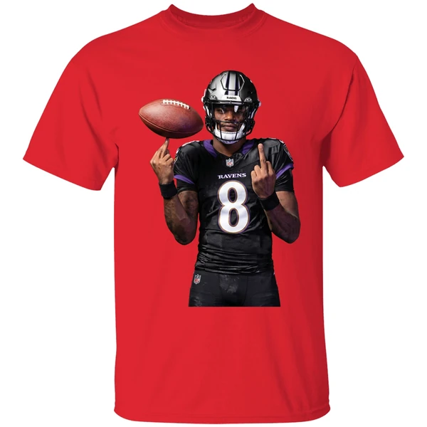 Lamar Jackson 8 Middle Finger Baltimore Ravens Shirt - Image 7