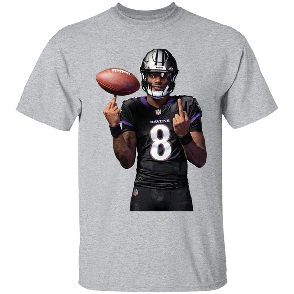Lamar Jackson 8 Middle Finger Baltimore Ravens Shirt - Image 9