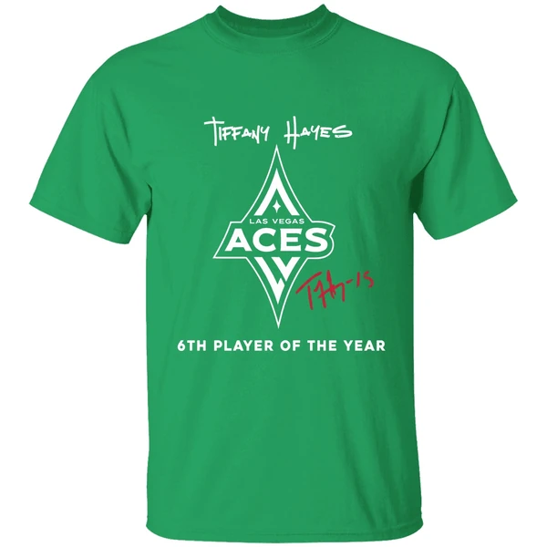 Las Vegas Aces Tiffany Hayes 2024 6th Player Of The Year Signature 2 Sides Shirt - Image 2