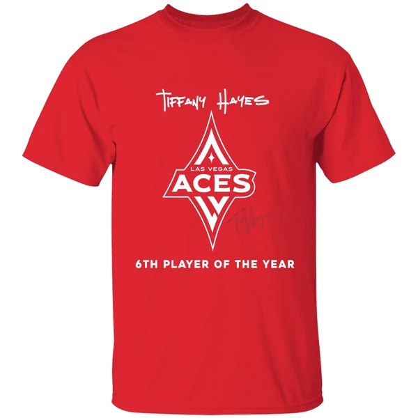 Las Vegas Aces Tiffany Hayes 2024 6th Player Of The Year Signature 2 Sides Shirt - Image 7