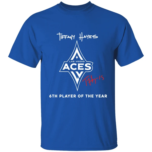 Las Vegas Aces Tiffany Hayes 2024 6th Player Of The Year Signature 2 Sides Shirt - Image 8