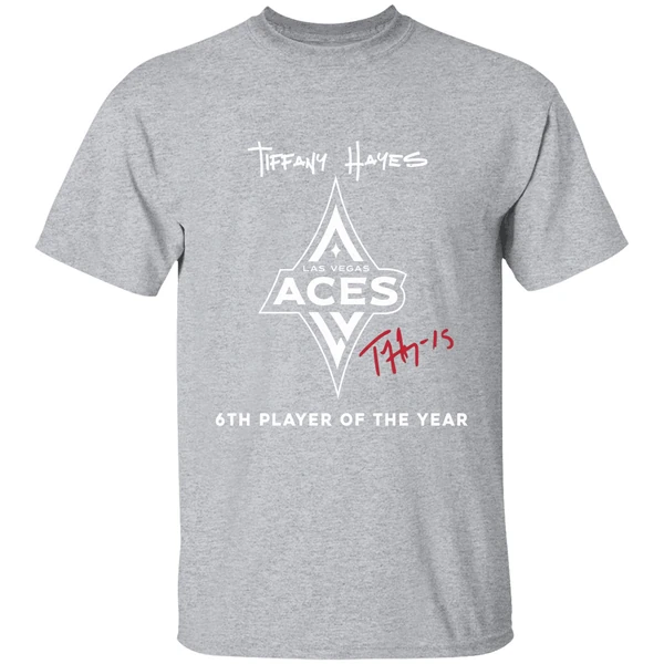 Las Vegas Aces Tiffany Hayes 2024 6th Player Of The Year Signature 2 Sides Shirt - Image 9