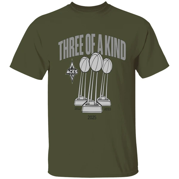 las-vegas-aces-trophy-three-of-a-kind-shirt-militarygreen