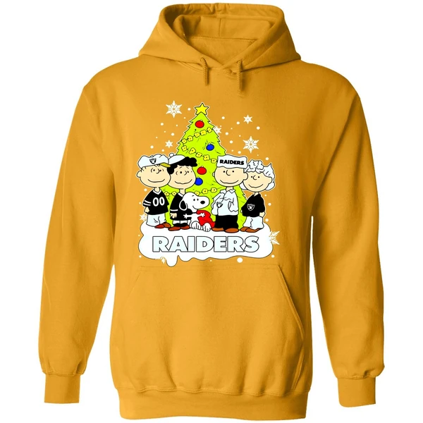 Las Vegas Raiders Peanuts Snoopy And Friends Christmas Tree Hoodie