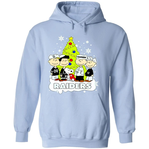 Las Vegas Raiders Peanuts Snoopy And Friends Christmas Tree Hoodie - Image 4