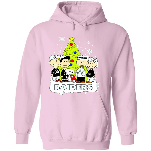 Las Vegas Raiders Peanuts Snoopy And Friends Christmas Tree Hoodie - Image 5