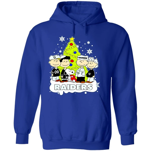 Las Vegas Raiders Peanuts Snoopy And Friends Christmas Tree Hoodie - Image 7