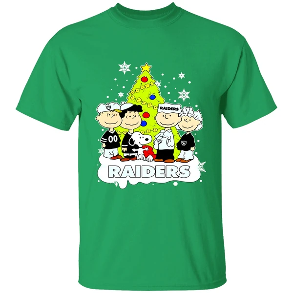 Las Vegas Raiders Peanuts Snoopy And Friends Christmas Tree Shirt - Image 7