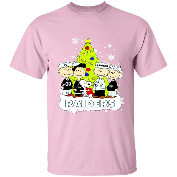 Las Vegas Raiders Peanuts Snoopy And Friends Christmas Tree Shirt - Image 2