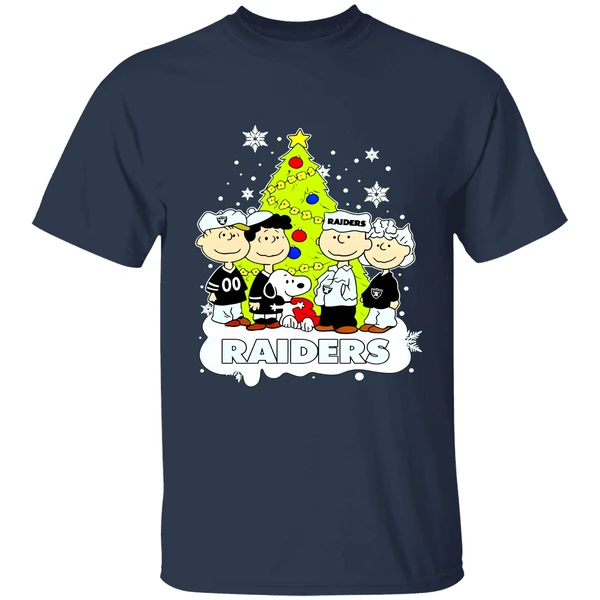 Las Vegas Raiders Peanuts Snoopy And Friends Christmas Tree Shirt - Image 4