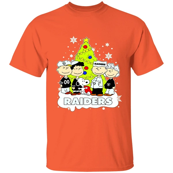 Las Vegas Raiders Peanuts Snoopy And Friends Christmas Tree Shirt - Image 5