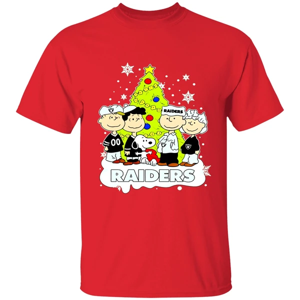 Las Vegas Raiders Peanuts Snoopy And Friends Christmas Tree Shirt - Image 6