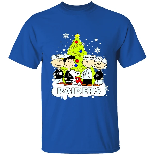 Las Vegas Raiders Peanuts Snoopy And Friends Christmas Tree Shirt