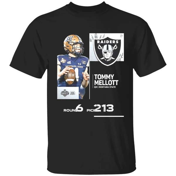 Las Vegas Raiders Pick Tommy Mellott With No 213 2025 Nfl Draft Shirt