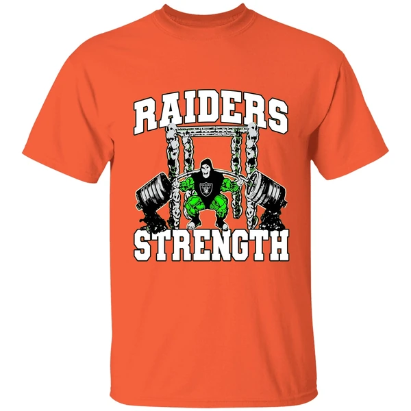 las vegas raiders strength shirt orange