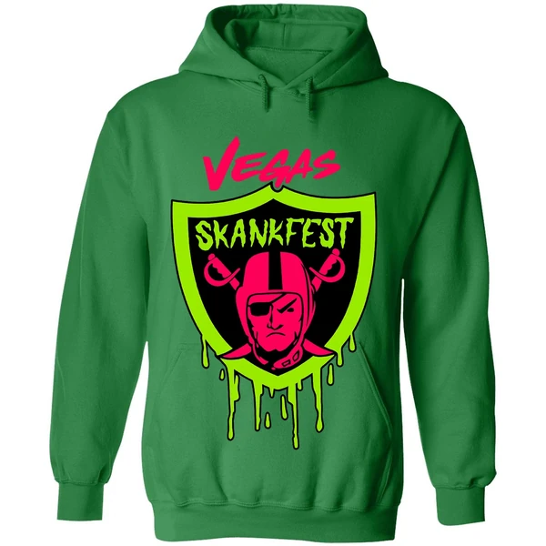 Las Vegas Raiders Vegas Skankfest Dripping Parody Logo Hoodie - Image 2