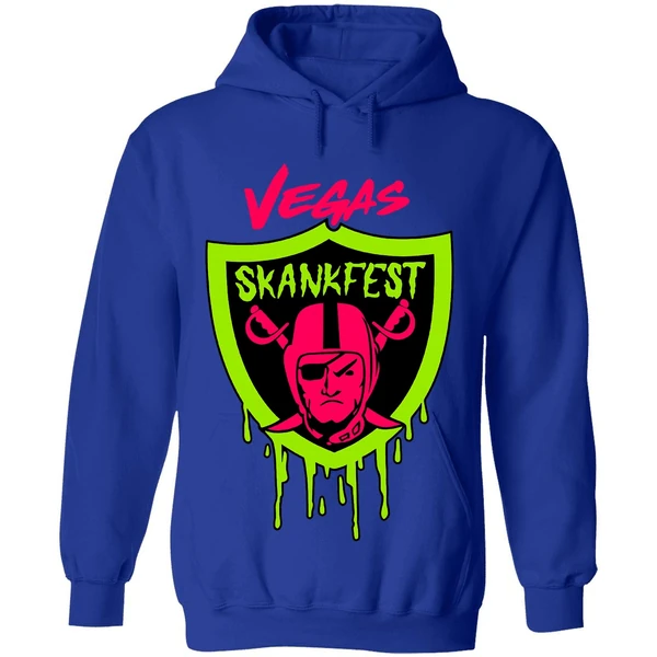 Las Vegas Raiders Vegas Skankfest Dripping Parody Logo Hoodie - Image 7