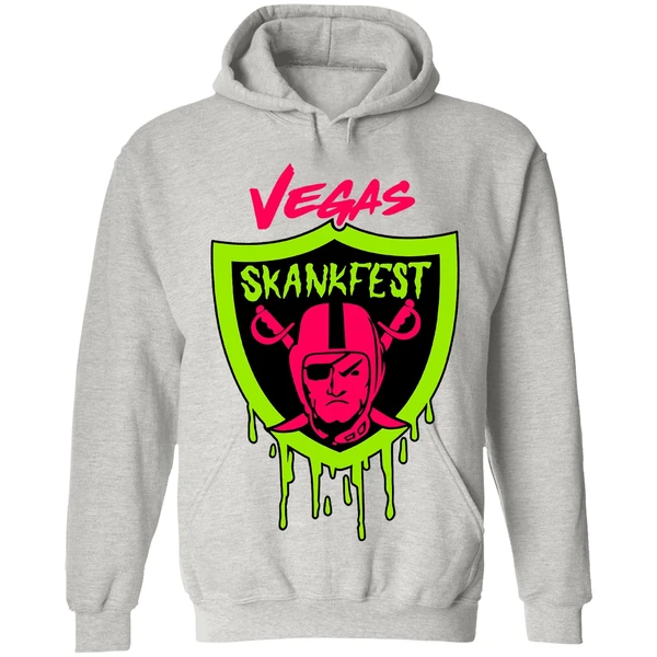 Las Vegas Raiders Vegas Skankfest Dripping Parody Logo Hoodie - Image 9