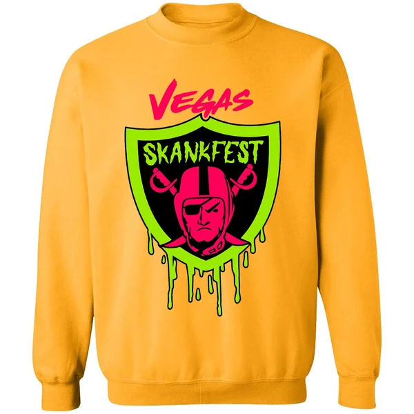 Las Vegas Raiders Vegas Skankfest Dripping Parody Logo Sweatshirt - Image 2