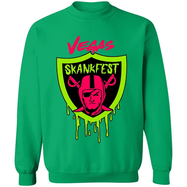 Las Vegas Raiders Vegas Skankfest Dripping Parody Logo Sweatshirt - Image 3