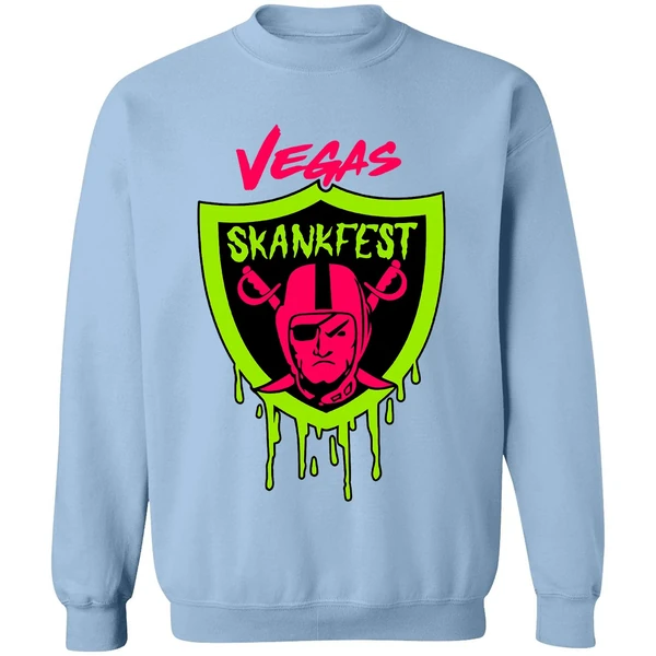 Las Vegas Raiders Vegas Skankfest Dripping Parody Logo Sweatshirt - Image 4