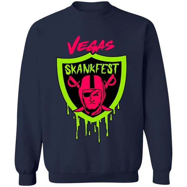 Las Vegas Raiders Vegas Skankfest Dripping Parody Logo Sweatshirt - Image 6
