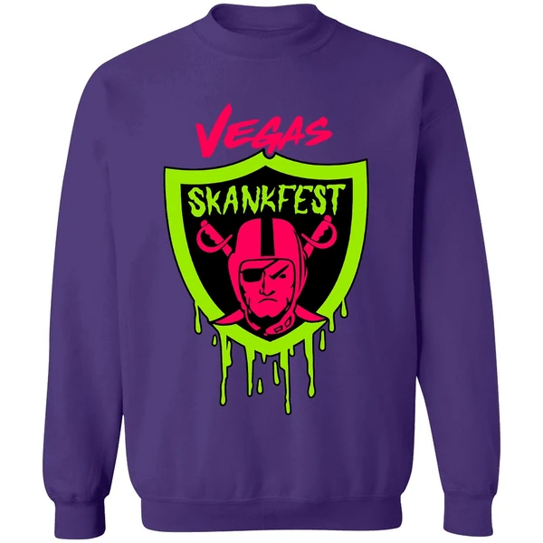 Las Vegas Raiders Vegas Skankfest Dripping Parody Logo Sweatshirt - Image 7