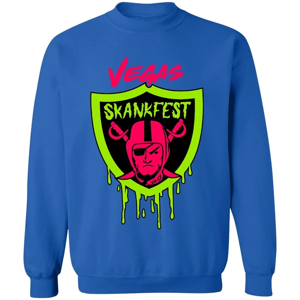 Las Vegas Raiders Vegas Skankfest Dripping Parody Logo Sweatshirt - Image 8