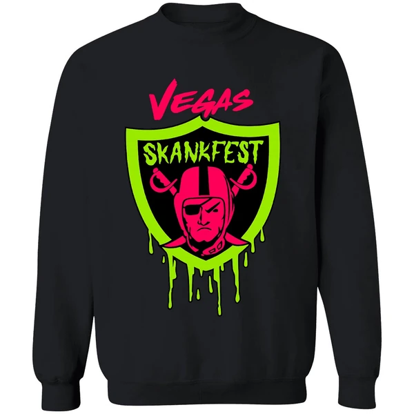 Las Vegas Raiders Vegas Skankfest Dripping Parody Logo Sweatshirt - Image 9
