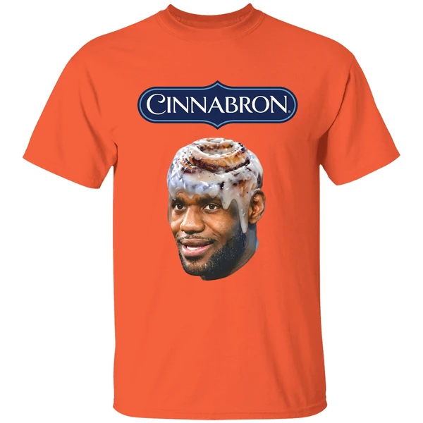 lebron james cinnabron meme shirt orange