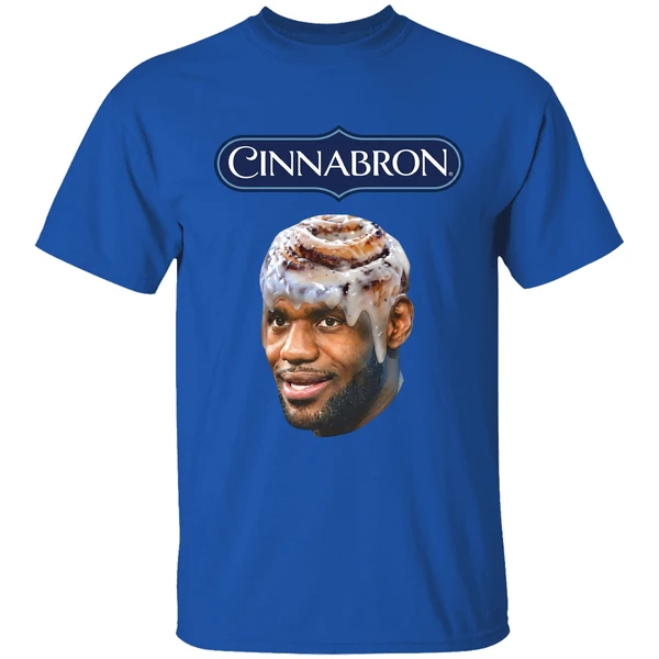 lebron james cinnabron meme shirt royalblue