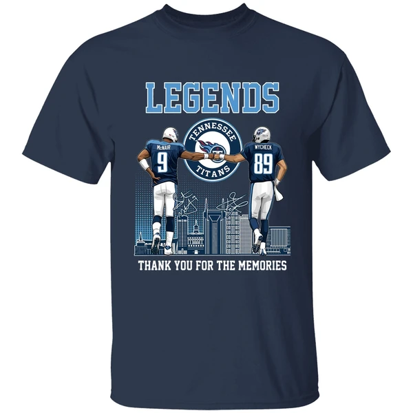 legends steve mcnair and frank wycheck tennessee titans shirt navy