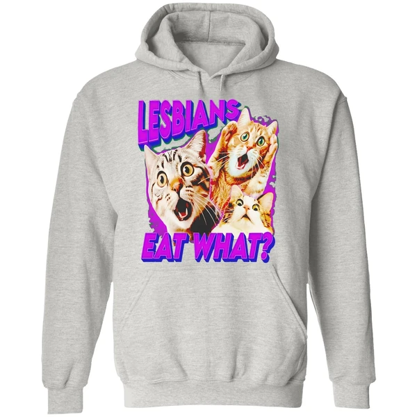 Lesbians Eat What Cat Lovers Hoodie - Image 9