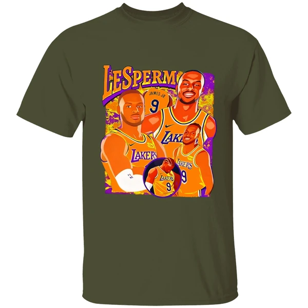 lesperm james bronny james los angeles lakers shirt militarygreen