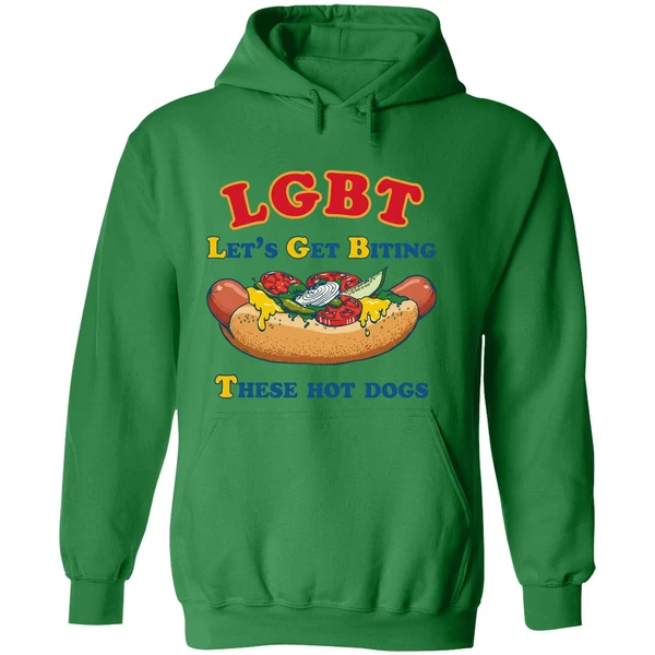Lgbt Lets Get Biting These Hot Dogs Hoodie - Image 2