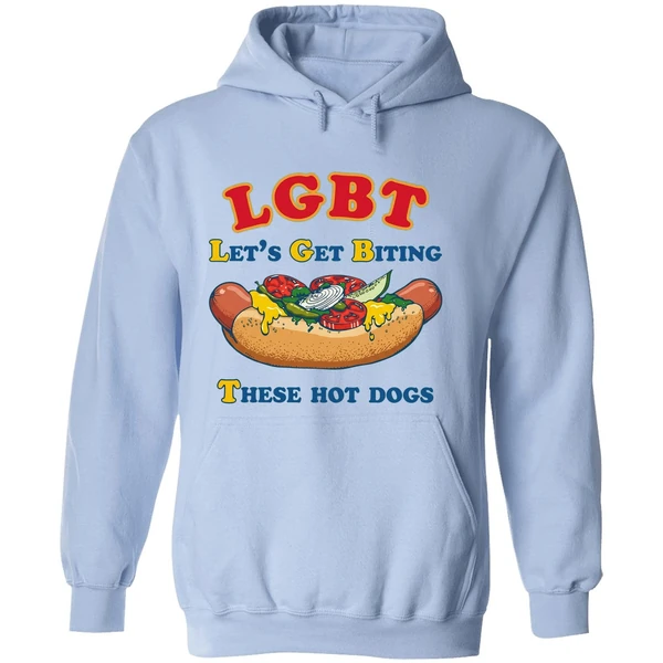 Lgbt Lets Get Biting These Hot Dogs Hoodie - Image 4