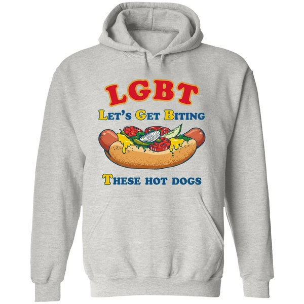 Lgbt Lets Get Biting These Hot Dogs Hoodie - Image 9