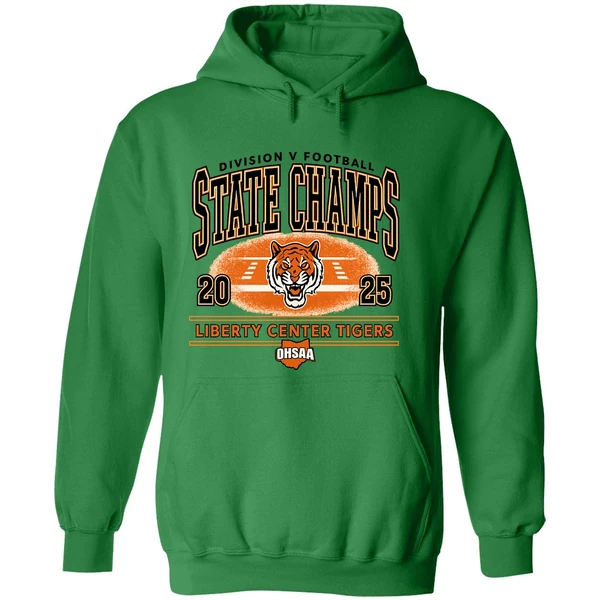 Liberty Center Tigers 2025 Ohsaa Football D5 State Champions Hoodie - Image 2