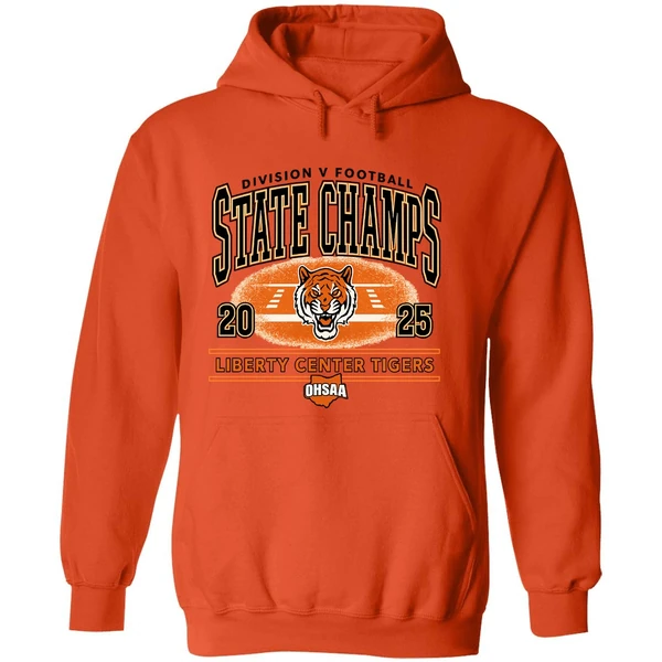 Liberty Center Tigers 2025 Ohsaa Football D5 State Champions Hoodie - Image 6